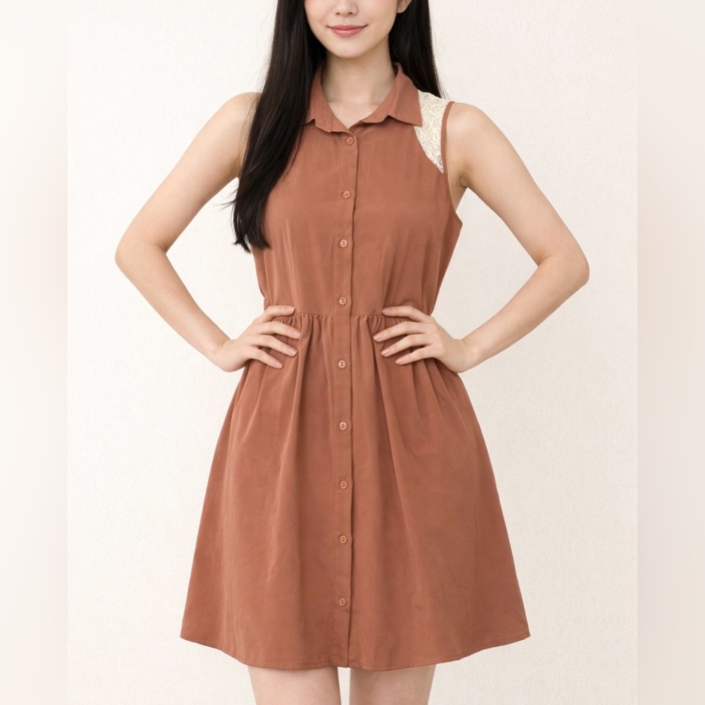 Forever 21 Sleeveless Mini Dress Lace Detail Size S